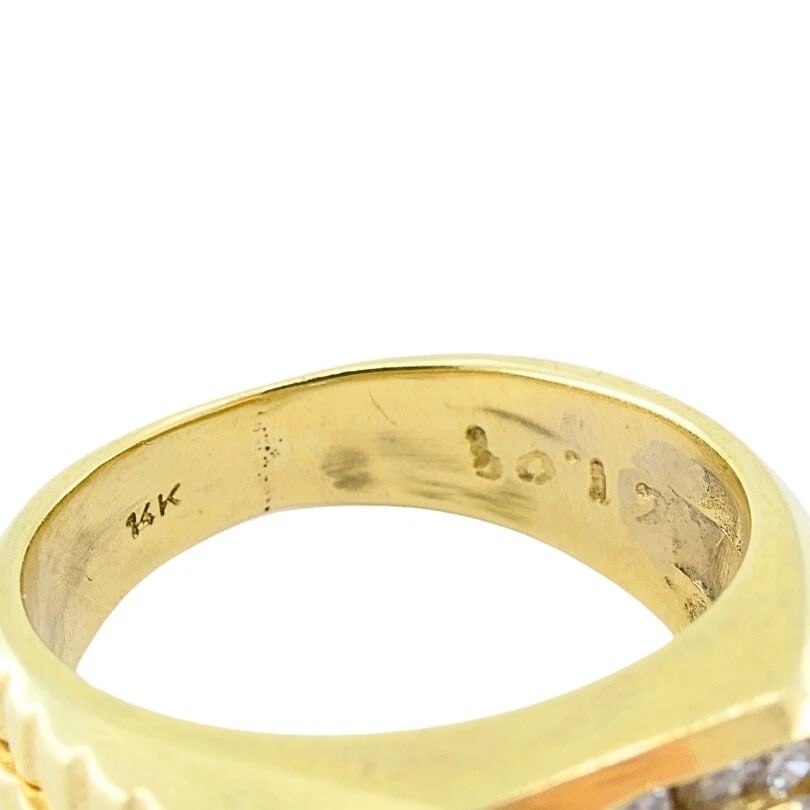 Vintage 14K Gold Diamond Men's Ring - 10