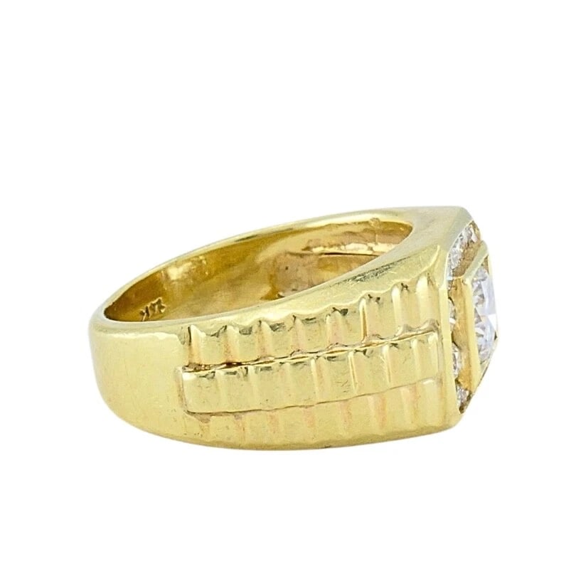Vintage 14K Gold Diamond Men's Ring - 6