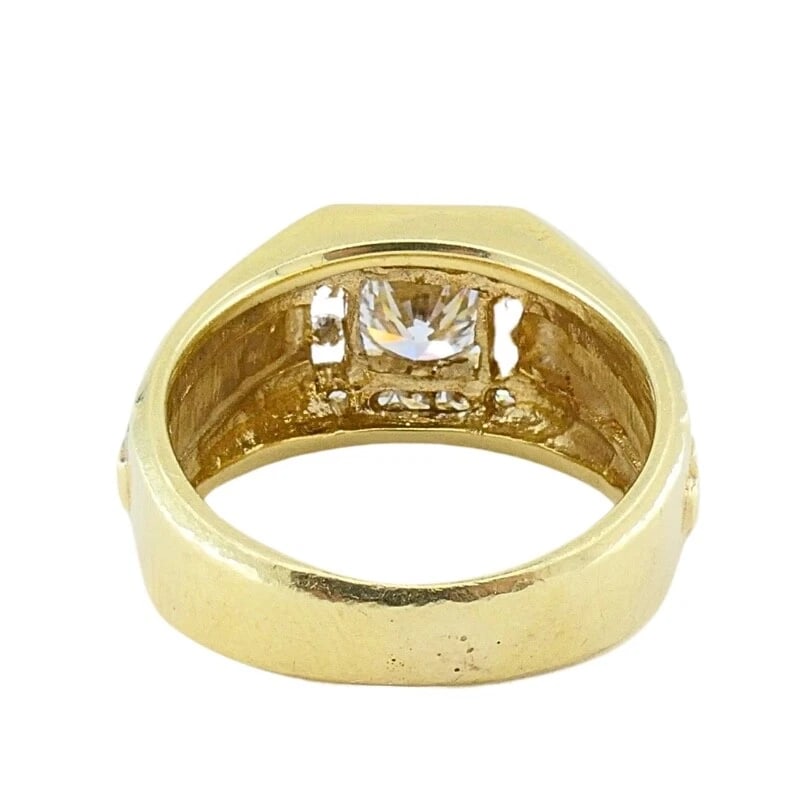 Vintage 14K Gold Diamond Men's Ring - 9