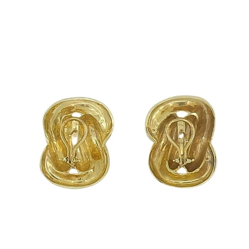 Vintage 14k Gold Earrings Swirl Design - 7