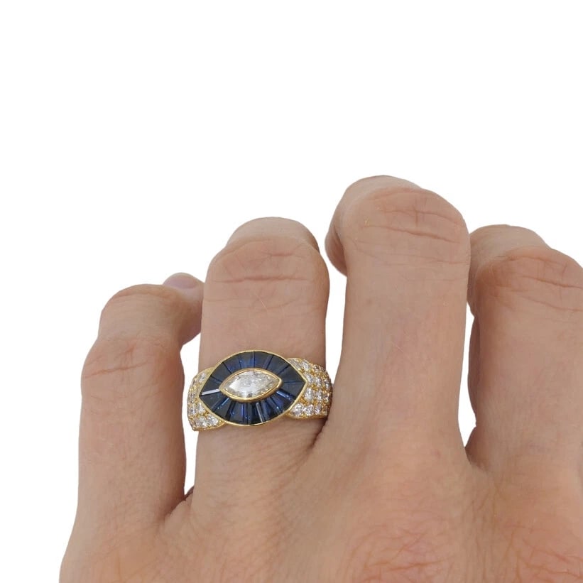 Mauboussin Ring Diamond Sapphire 18k Gold - 2