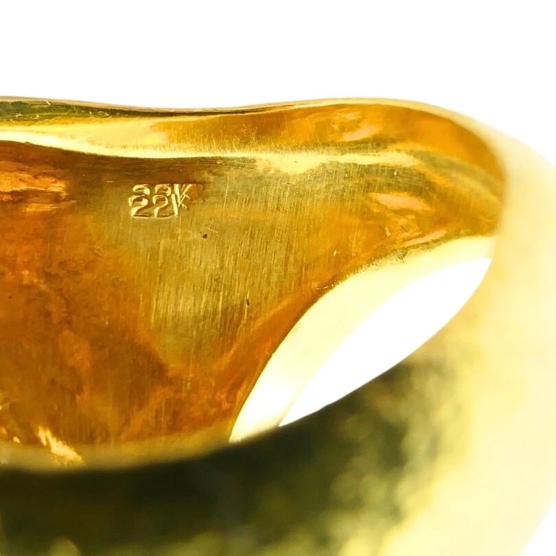 Boris Lebeau 22k Gold Signet Ring Aries Zodiac Sign - 10