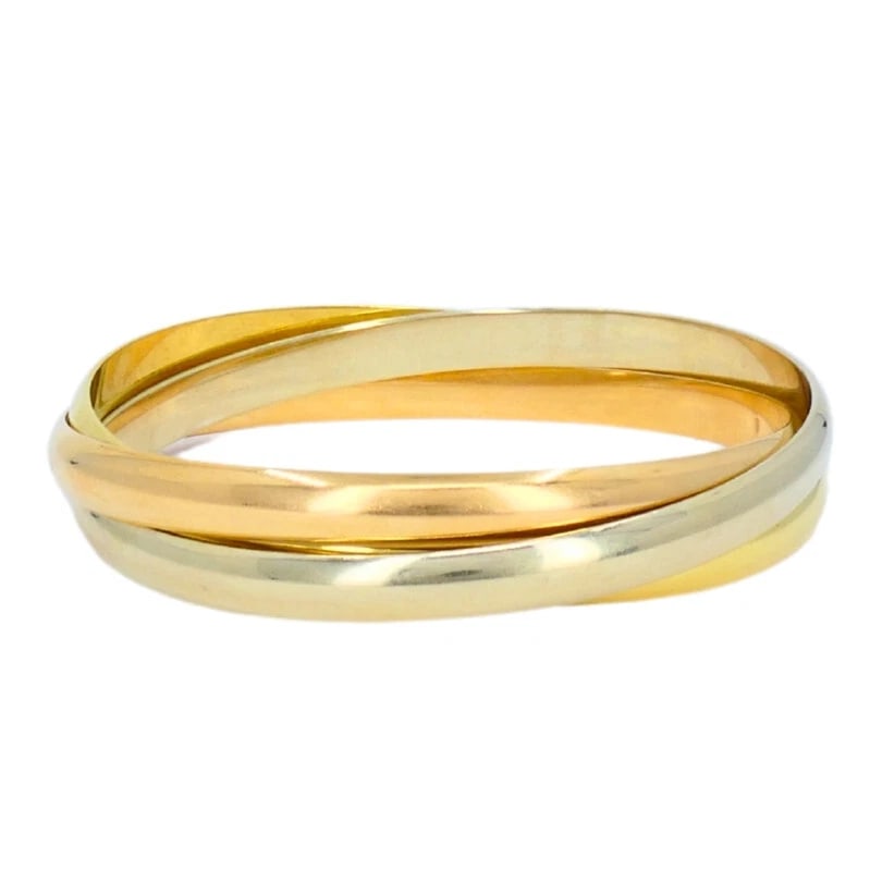 Cartier Trinity BRACELET 18k Yellow White Rose Gold Estate Jewelry: Title: Cartier Trinity BRACELET 18k Yellow White Rose Gold Estate Jewelry Description: ECARTER 18 karat Yellow Rose & White old Trinity Bracelet An iconic Cartier Trinity bracelet made of 18k yellow,