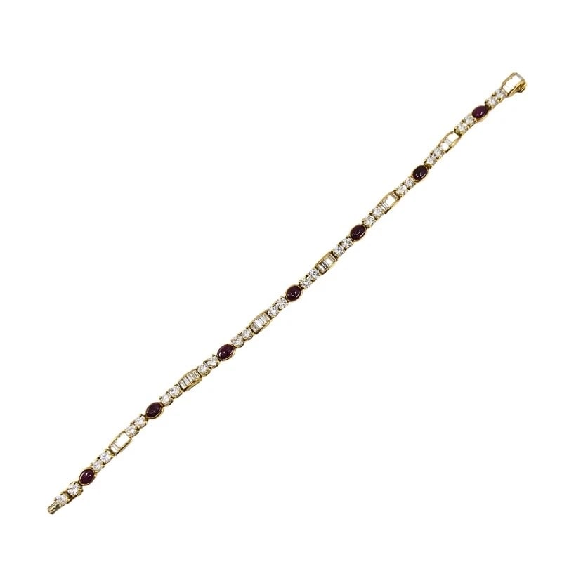 Boucheron Diamond Ruby 18k Gold Tennis Bracelet - 5