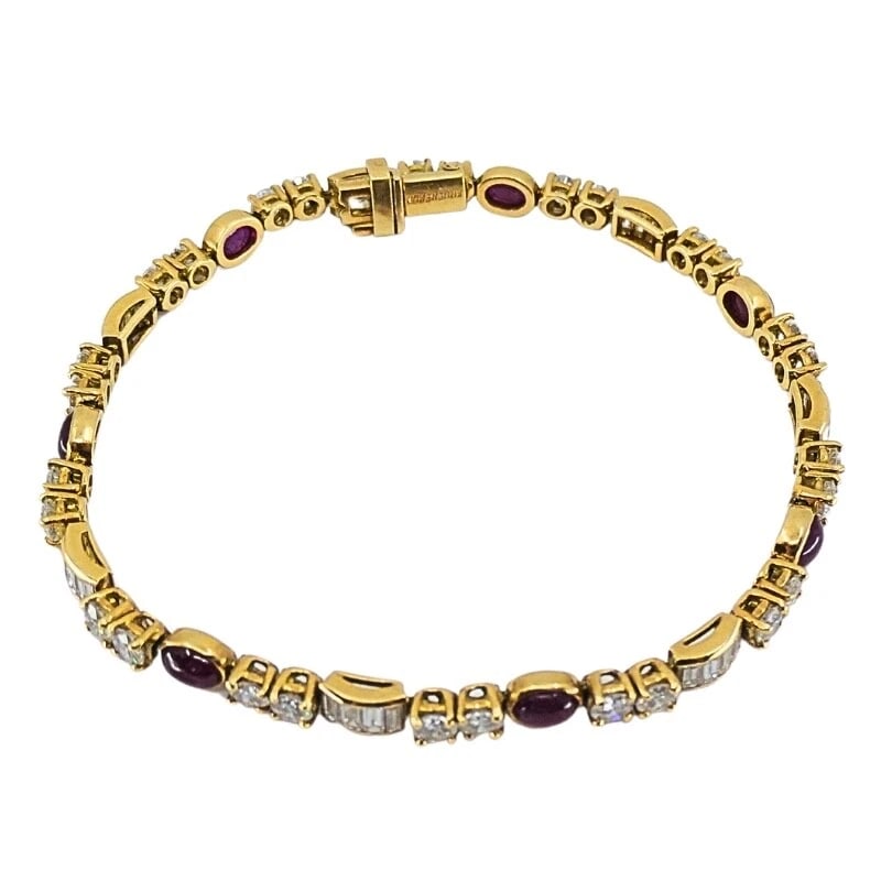 Boucheron Diamond Ruby 18k Gold Tennis Bracelet - 8