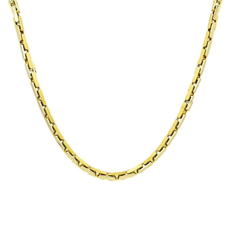 Pomellato Two-Tone 18k Gold Convertible Necklace: Title: Pomellato Two-Tone 18k Gold Convertible Necklace Description: Product details: DESNER: Pomellato CRCA: Late 20th Century MATERALS: 18k old WEHT: 148.3 rams MEASREMENTS: 1/4" x 22" HALLMARKS: Po