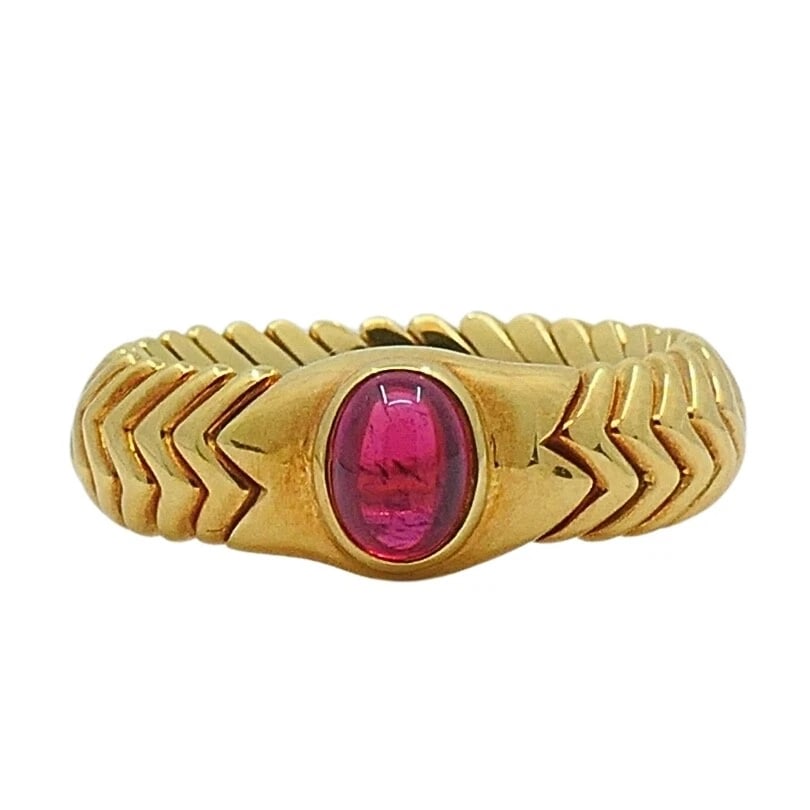 Bvlgari Spiga 18K Gold Tourmaline Ring - 5