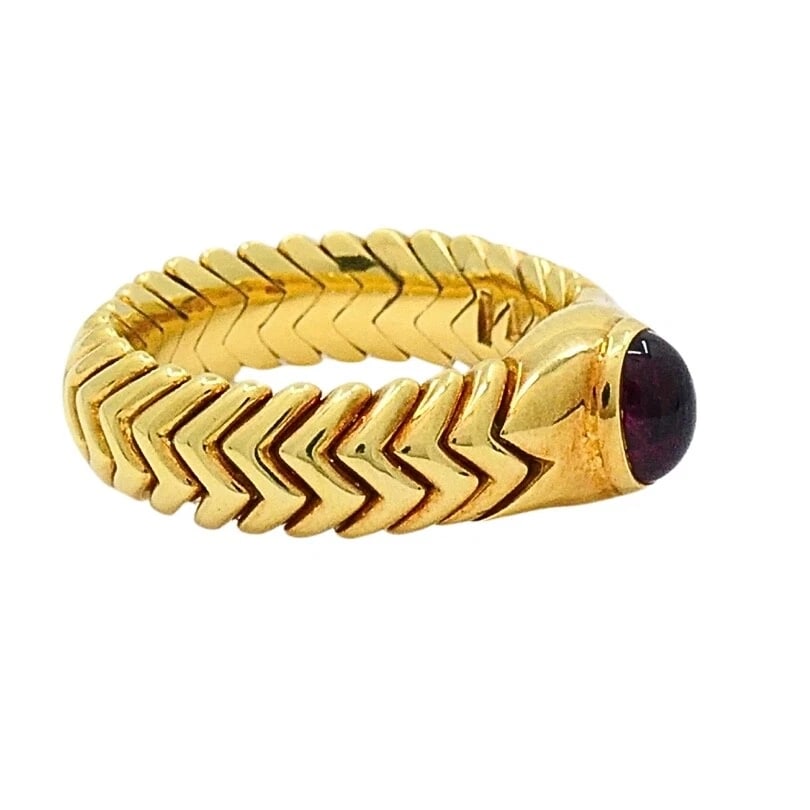 Bvlgari Spiga 18K Gold Tourmaline Ring - 6