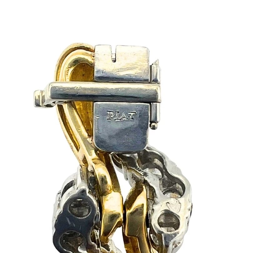 Vintage French Platinum & 18k Gold Diamond Bracelet - 11