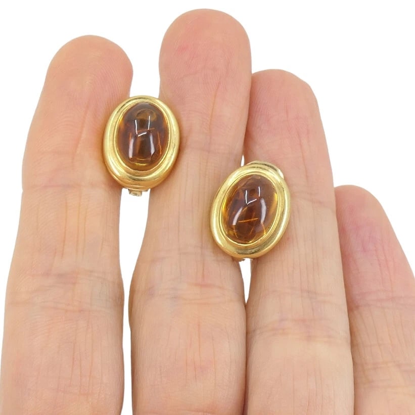 Bvlgari Bulgari Citrine Cabochon Earrings 18k Gold - 4