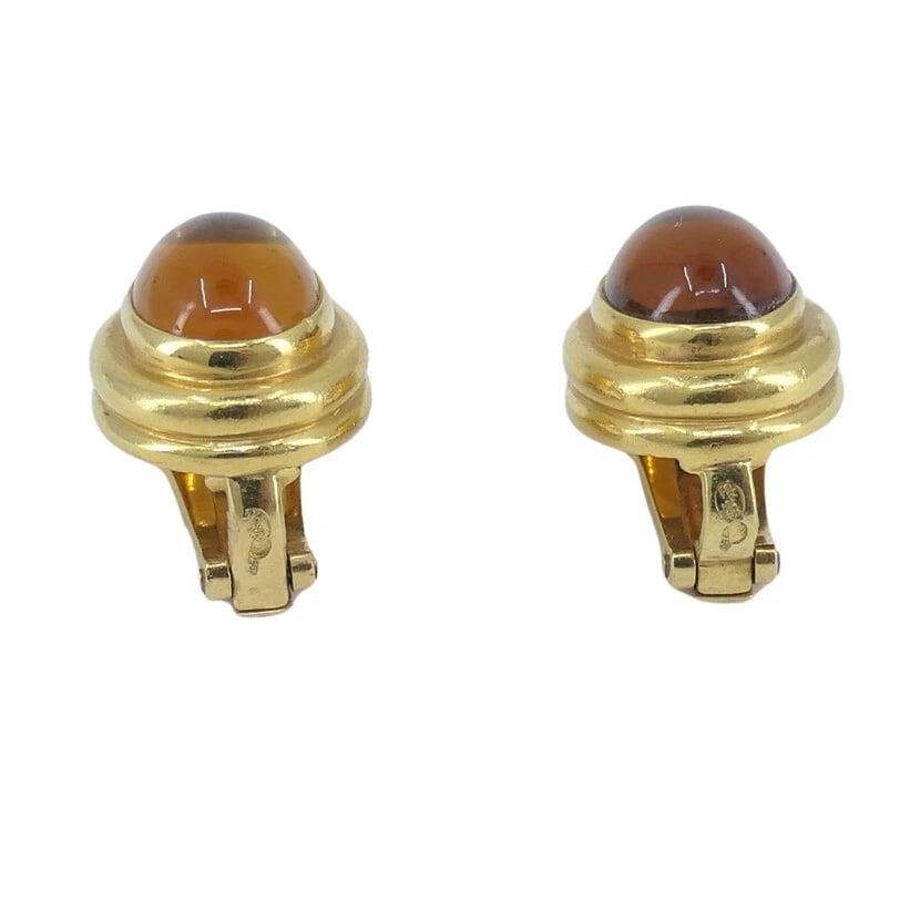 Bvlgari Bulgari Citrine Cabochon Earrings 18k Gold - 7