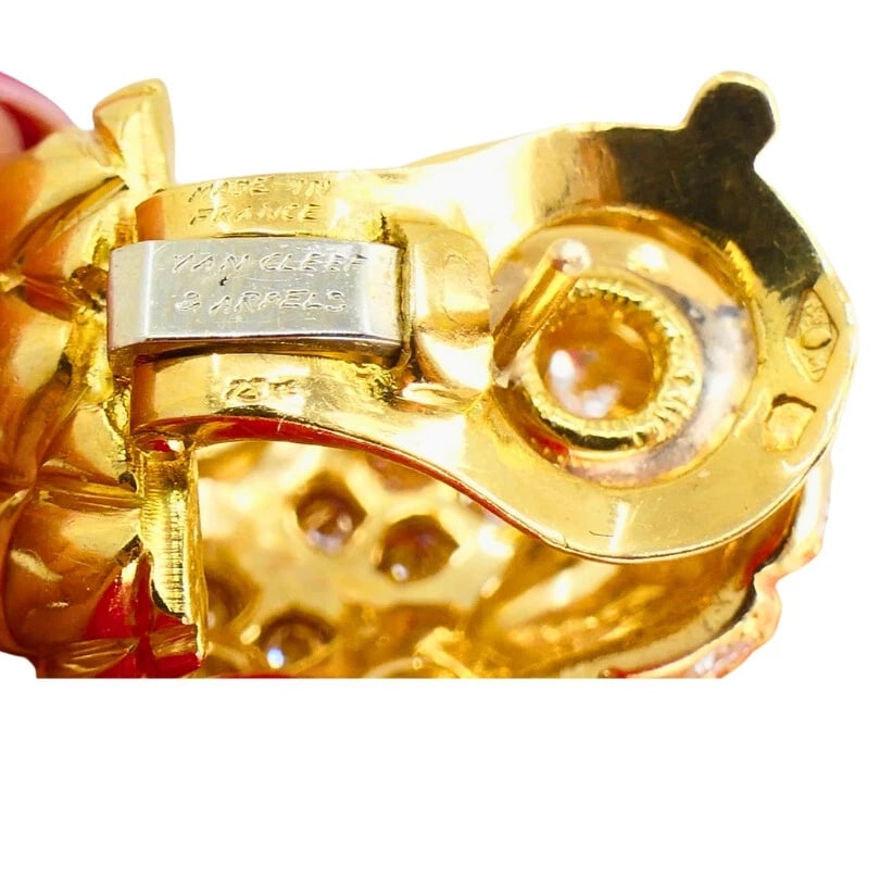 Van Cleef & Arpels 18k Gold Diamond Huggie EARRINGS Estate Jewelry - 8