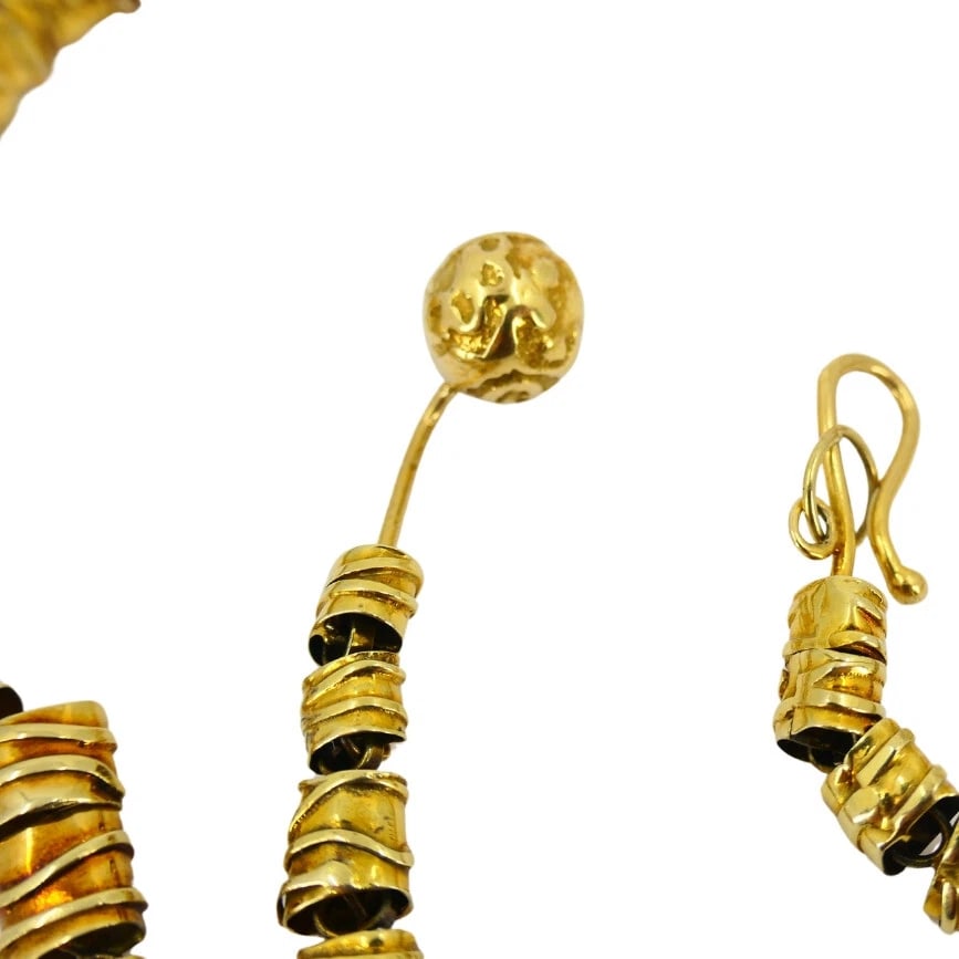 Vintage Artisan 14k Amber and Gold Necklace - 7