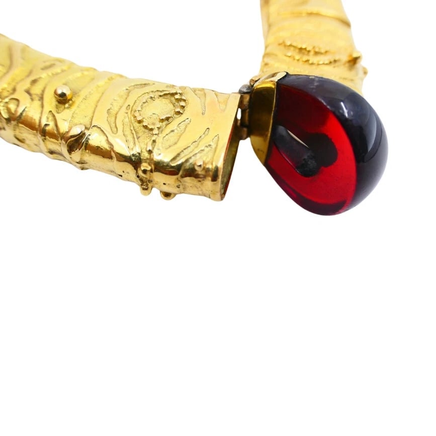 Vintage Artisan 14k Amber and Gold Necklace - 8