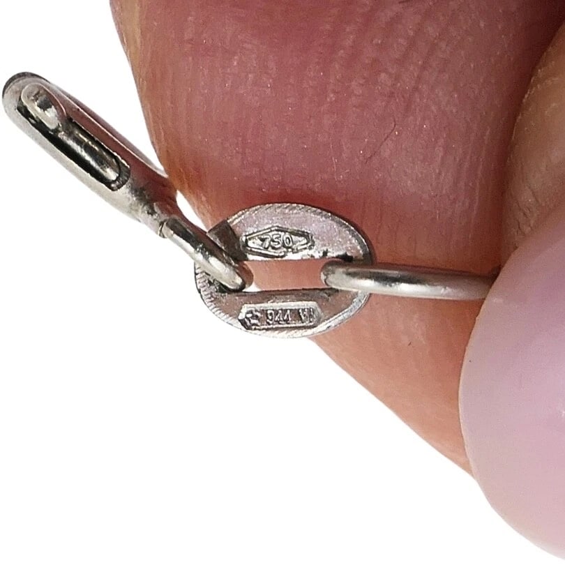 Vintage Opal Diamond Pendant 10k Gold Silver and 18k Gold Chain - 8