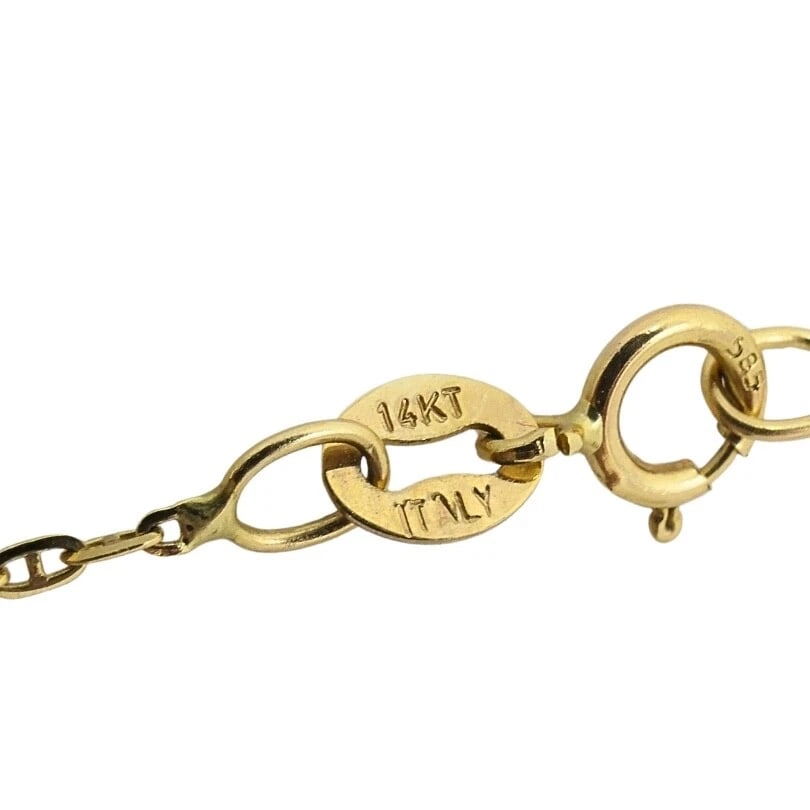 Vintage Leo Zodiac 18k Gold Pendant 14k Gold Chain Necklace - 7