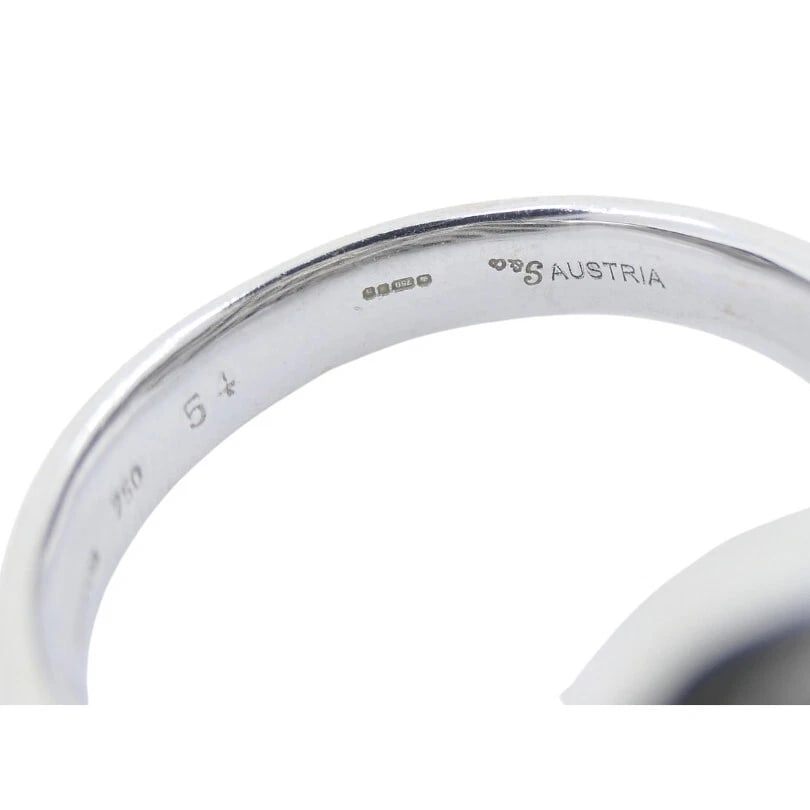 Vintage GARRARD Black Diamond Wing RING 18k Gold - 9