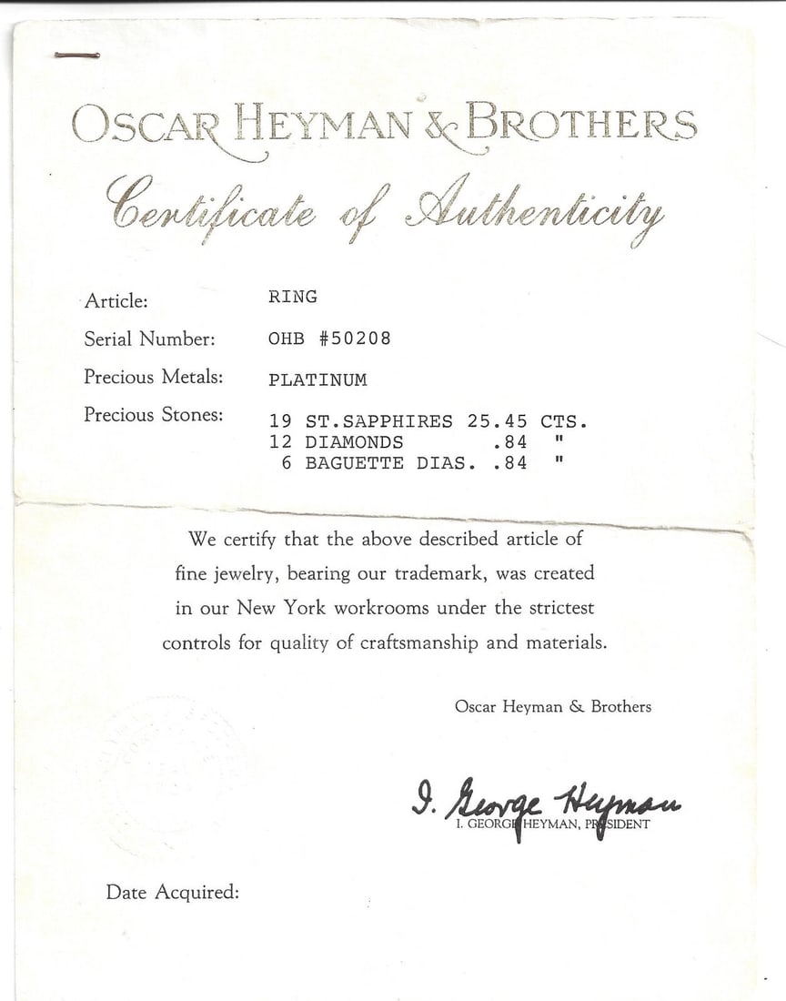 Vintage OSCAR HEYMAN Star Sapphire Diamond Cluster Platinum RING Estate Jewelry - 6