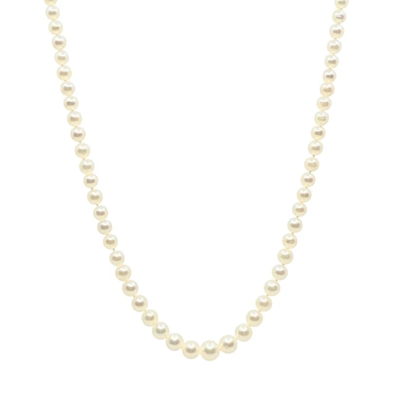 Vintage Graduated Pearl Necklace 18k Gold Clasp (1 of 9)