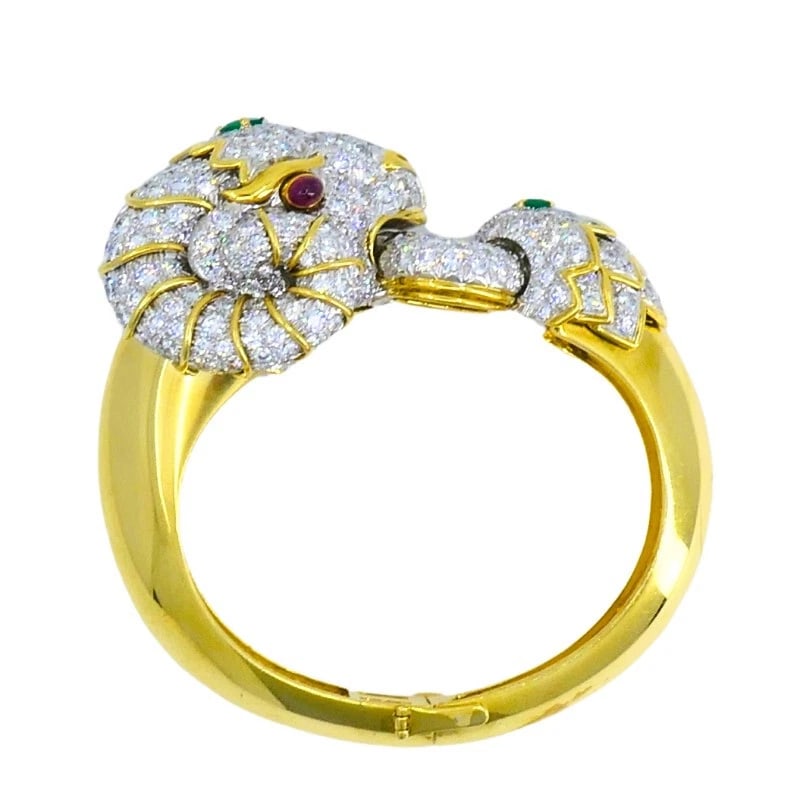 David WEBB Kingdom BRACELET Ram Aries Gold Platinum Gemstones Estate Jewelry - 4