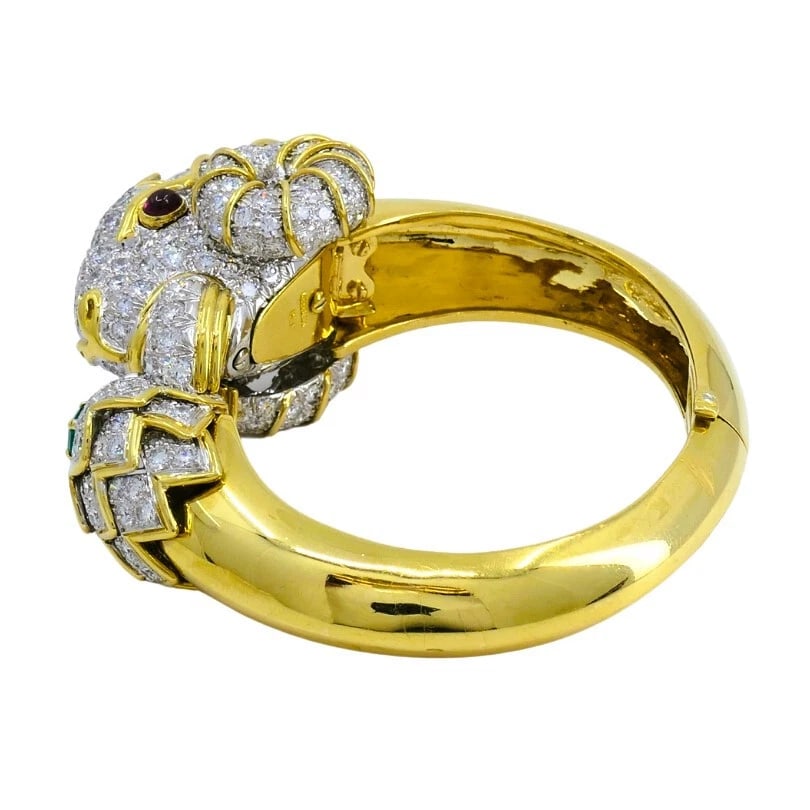 David WEBB Kingdom BRACELET Ram Aries Gold Platinum Gemstones Estate Jewelry - 7