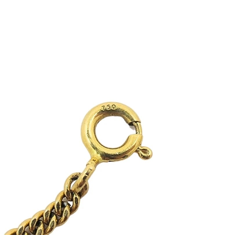 Vintage Carved Jade Pendant 18k Gold Chain Necklace - 8