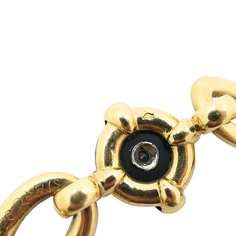 Marzo Paris 18K Gold Onyx Diamond Bracelet - 9