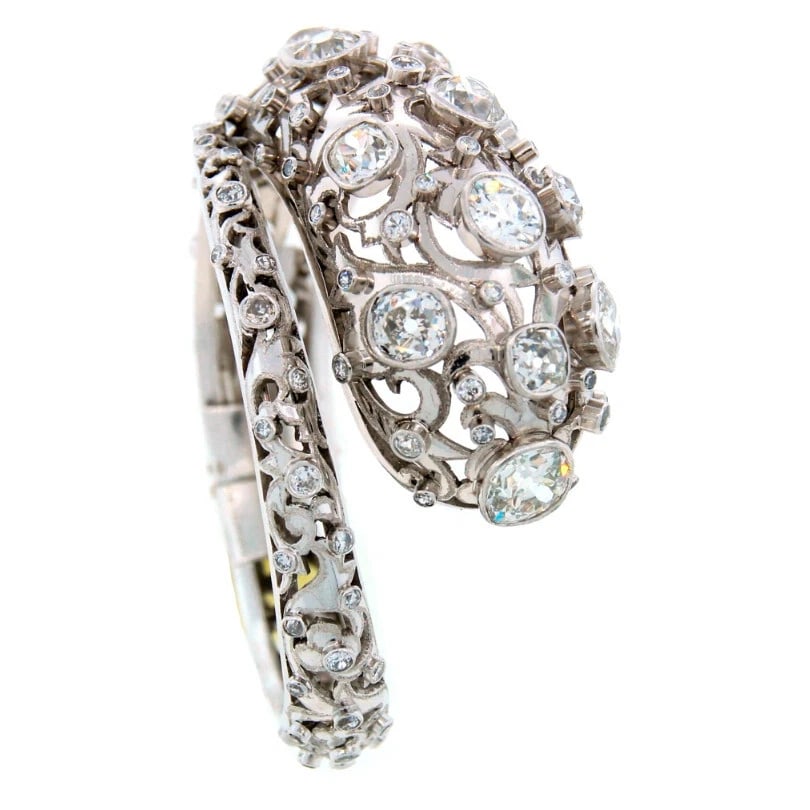 Vintage Lalaounis Snake BRACELET Platinum Diamond 16 carats Bangle (1 of 11)
