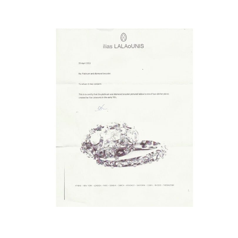 Vintage Lalaounis Snake BRACELET Platinum Diamond 16 carats Bangle - 4