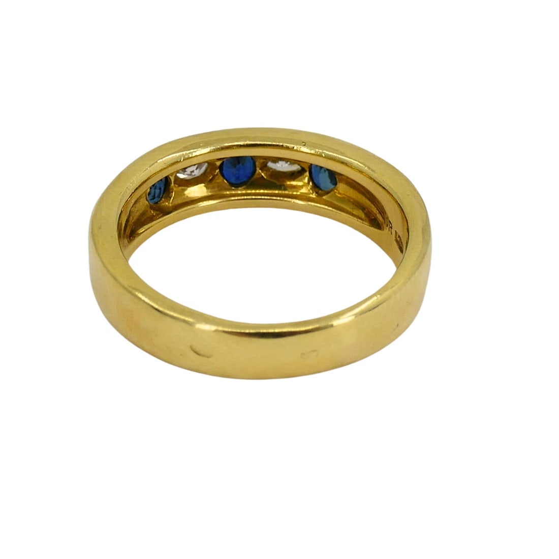 Chaumet Ring Gold Band Sapphire Diamond - 7