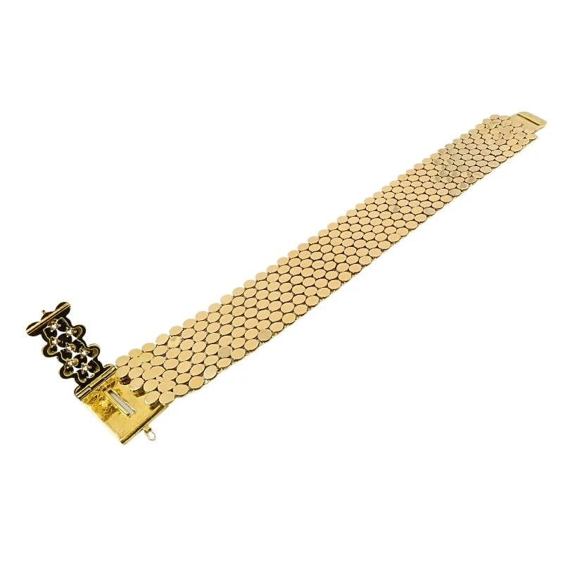 Vintage Van Cleef & Arpels Scale Pattern Bracelet 18k Gold - 9