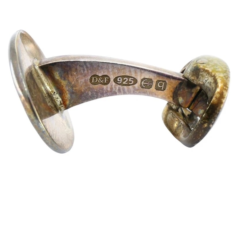 Deakin & Francis Silver Cufflinks Enamel Ace of Spades - 8