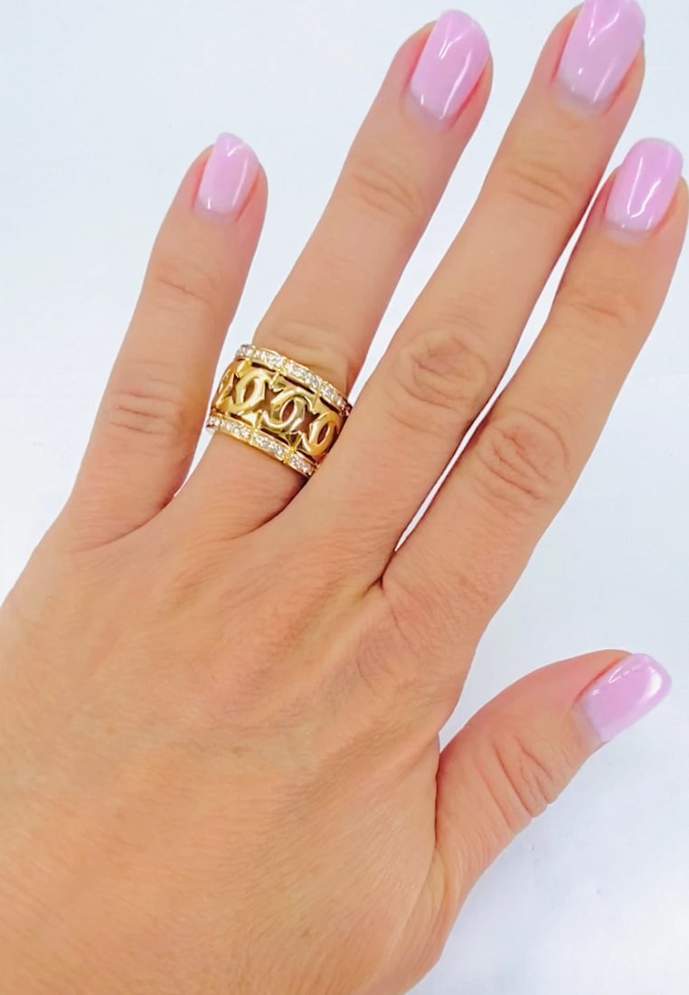 Cartier Entrelaces C de Cartier Diamond Ring Wide Band - 2