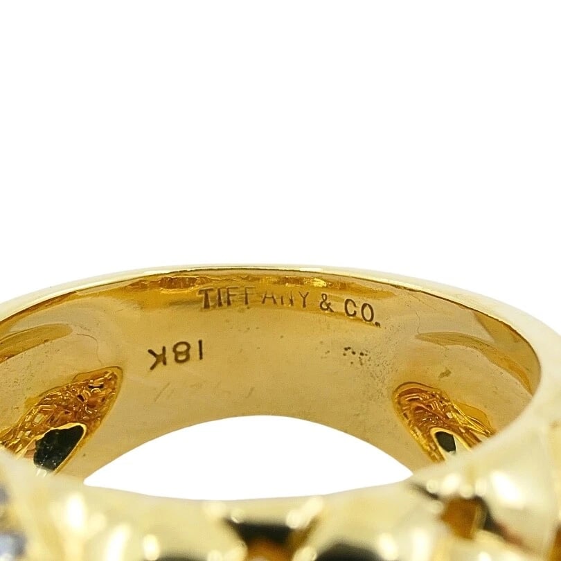 Tiffany and Co. 18K Gold Diamond Dome Vannerie Ring - 8