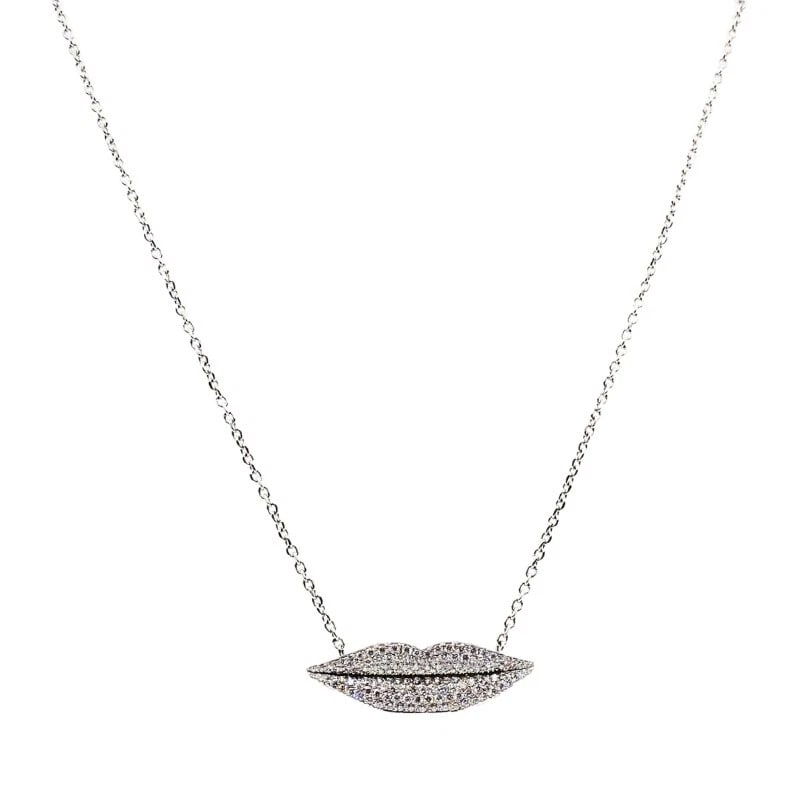 Enigma by Gianni Bulgari Lips Necklace 18k White Gold Diamond: Title: Enigma by Gianni Bulgari Lips Necklace 18k White Gold Diamond Description: AProduct details: DESNER: Enigma CRCA: 21st Century MATERALS: 18K White old EMSTONE: Diamond WEHT: 16.4 rams 