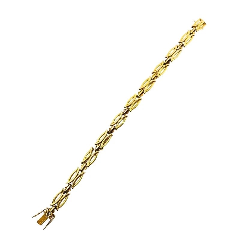 Vintage Two-Tone 14k Gold Link Bracelet - 8