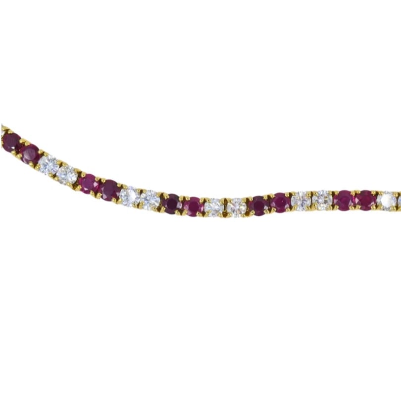 Van Cleef & Arpels Tennis BRACELET 18k Gold Ruby Diamond Vintage Estate Jewelry - 6