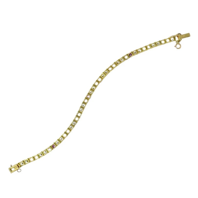 Van Cleef & Arpels Tennis BRACELET 18k Gold Ruby Diamond Vintage Estate Jewelry - 8