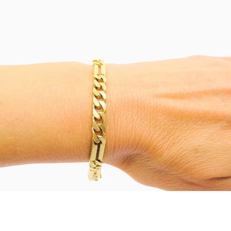Vintage 14k Gold Chain Bracelet Curblink - 4