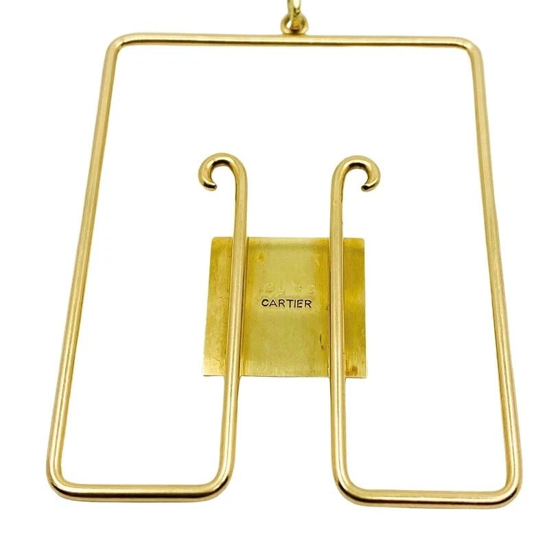 Cartier Vintage Money Clip 18k Gold Pendant - 4