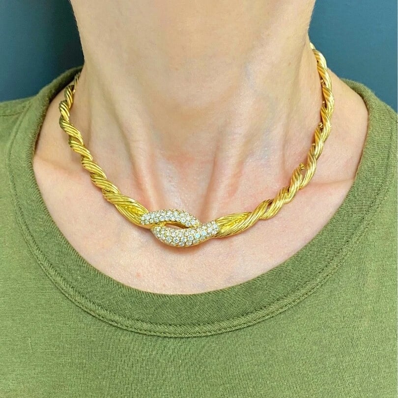 Van Cleef & Arpels Collar Necklace 18k Gold Diamond - 3
