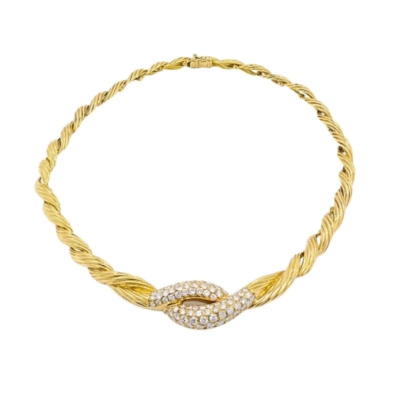 Van Cleef & Arpels Collar Necklace 18k Gold Diamond - 4
