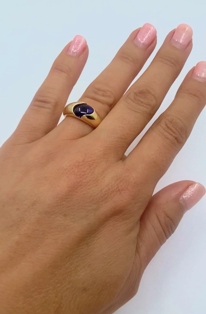 Chaumet Ring Blue Iolite 18k Gold Band - 2