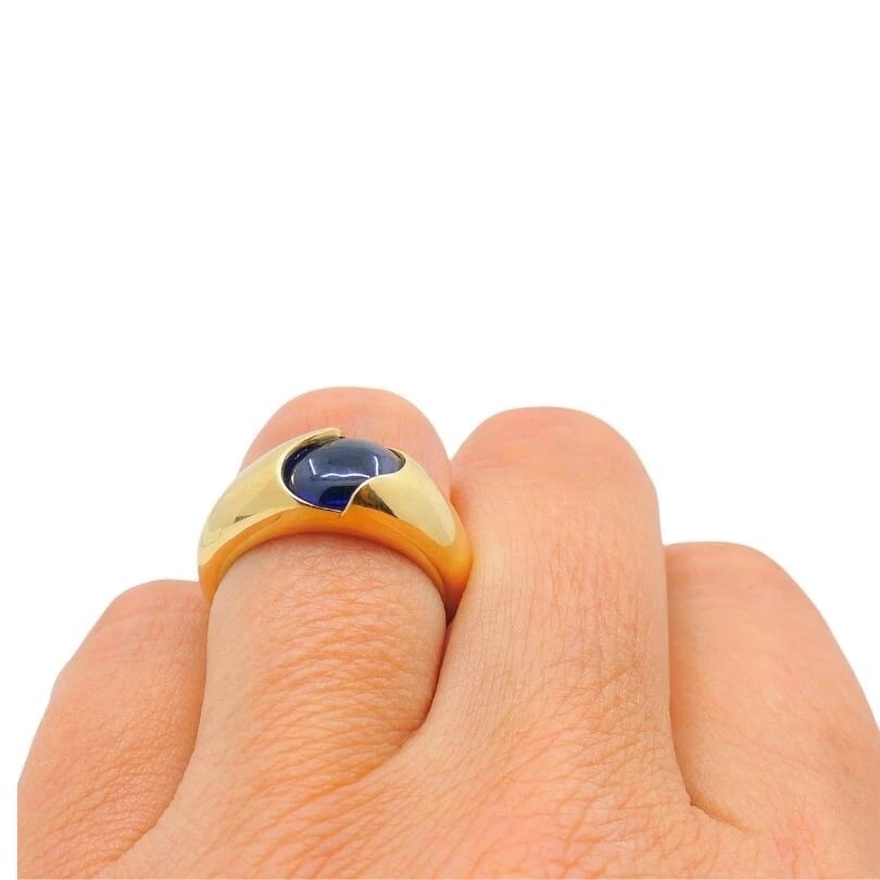 Chaumet Ring Blue Iolite 18k Gold Band - 4