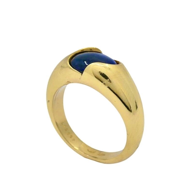Chaumet Ring Blue Iolite 18k Gold Band - 5