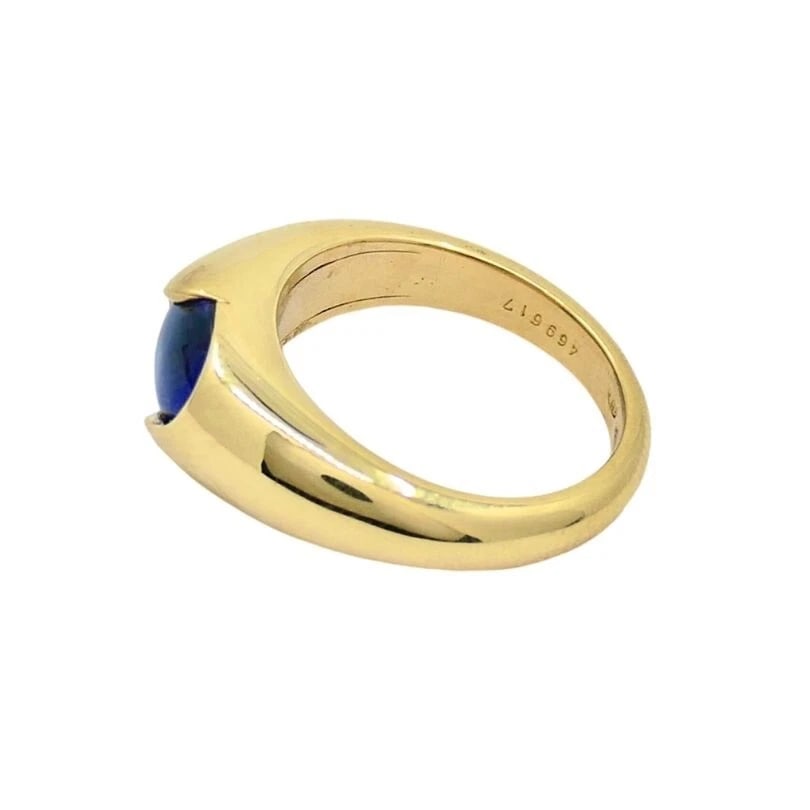 Chaumet Ring Blue Iolite 18k Gold Band - 8