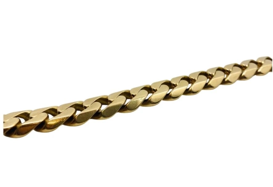 Vintage French Bracelet 18k Gold Curb Link - 6