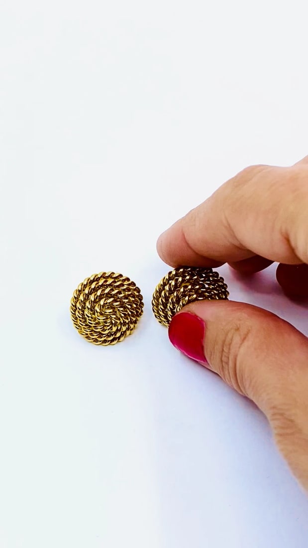 Tiffany & Co. 18k Gold Rope Earrings Stud - 2