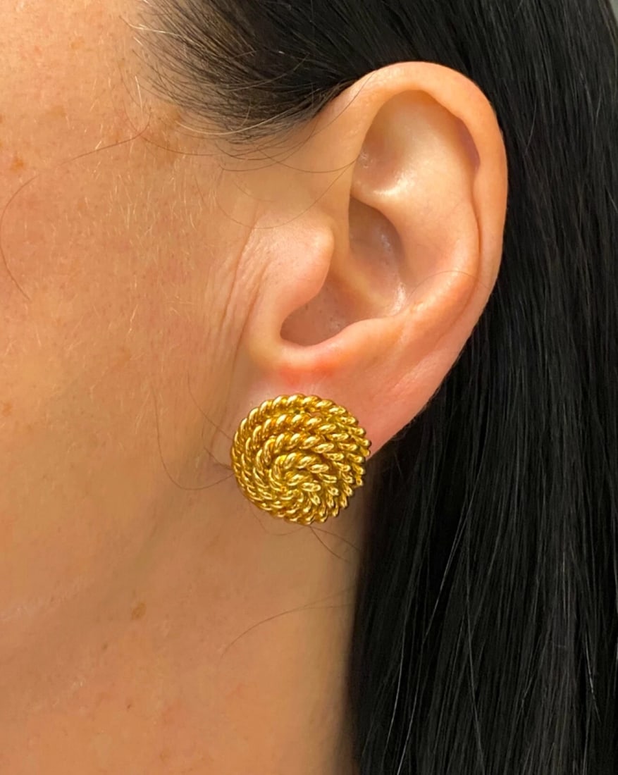 Tiffany & Co. 18k Gold Rope Earrings Stud - 3