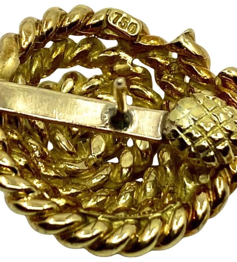 Tiffany & Co. 18k Gold Rope Earrings Stud - 9